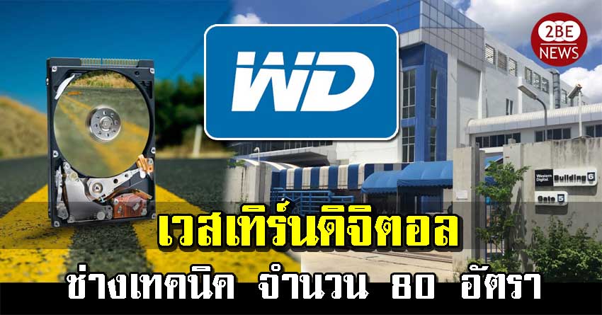 เวสเทิร์นดิจิตอล เปิดรับสมัคร ช่างเทคนิค จำนวน 80 อัตรา สมัครทางออน์ไลน์ ยินดีต้อนรับนักศึกษาจบใหม่